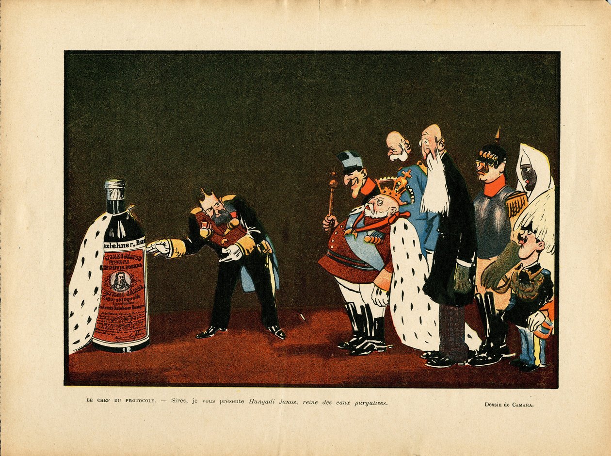 Illusztráció: Leal de Camara (1877-1948) in Le Rire, 2009.12.25 - Belgium, Európa, Portugália, Ausztria, Alkohol-alkoholizmus, Protokoll - II. Vilmos, II. Lipót, VII. Edward, XIII. Alfonso, Francois-József 1er d. – Ausztria, szultán alkotó: Leal de Camara
