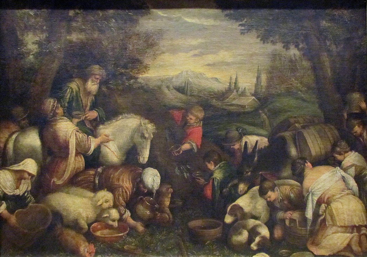 Mózes a sziklára csapott alkotó: Leandro Bassano