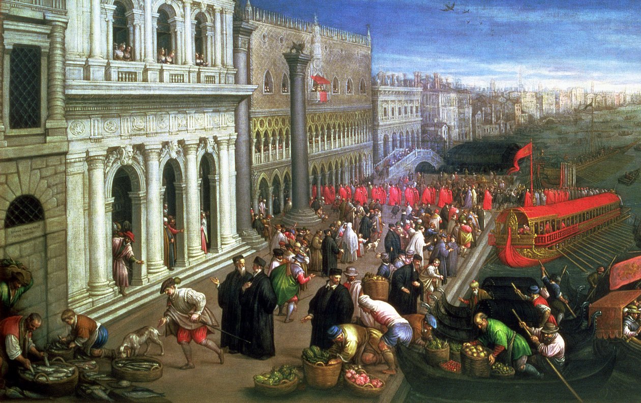 Riva degli Schiavoni, Velence (olaj, vászon) (64549 részlet) alkotó: Leandro da Ponte Bassano