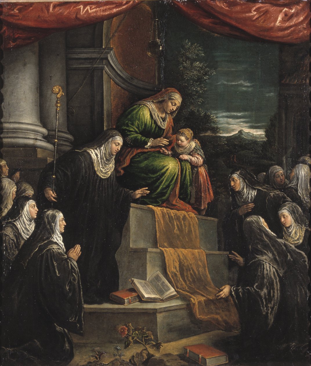 Szent Anna és Szűz Mária gyermeke – Szent Anna és Mária gyermekként, Bassano, Leandro (1557-1622). Olajfestmény. Mérete: 117x99 cm. Nemzeti Múzeum Stockholm alkotó: Leandro da Ponte Bassano