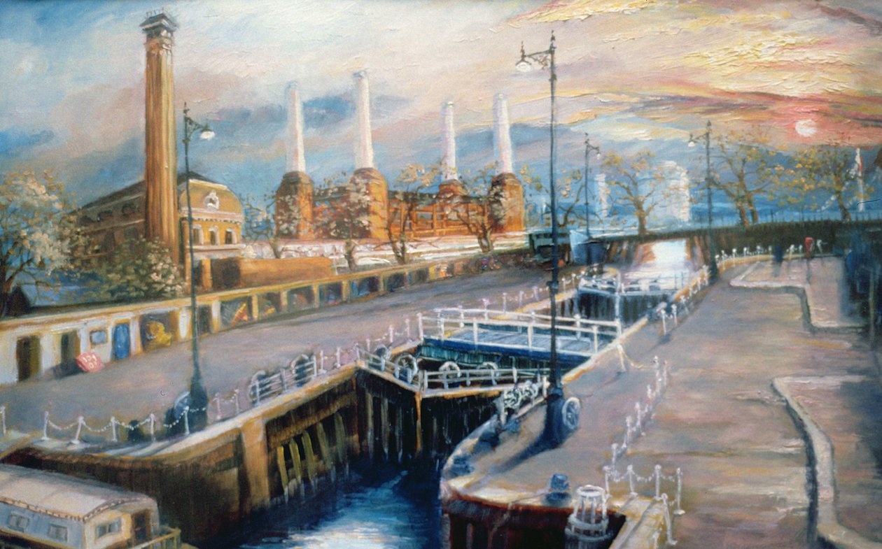 Grosvenor Dock, 1998 (olaj, papír) Pimlico Embankment alkotó: Lee Campbell