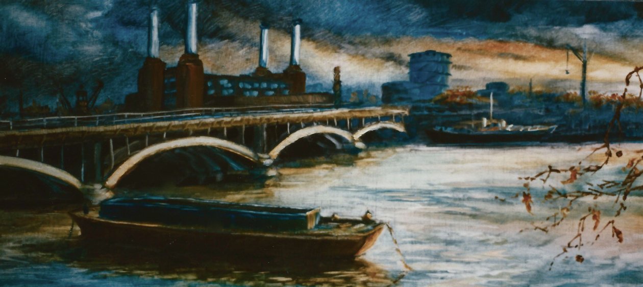 Thames Lighter Boat, 2000 (olaj, papír) alkotó: Lee Campbell