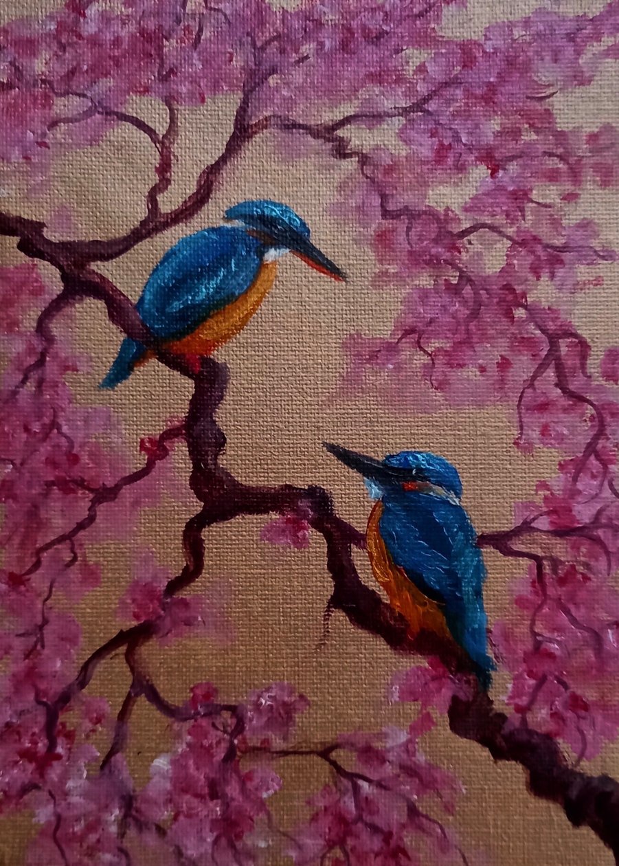 Blossom Birds, 2024 (olaj, vászon) alkotó: Lee Campbell