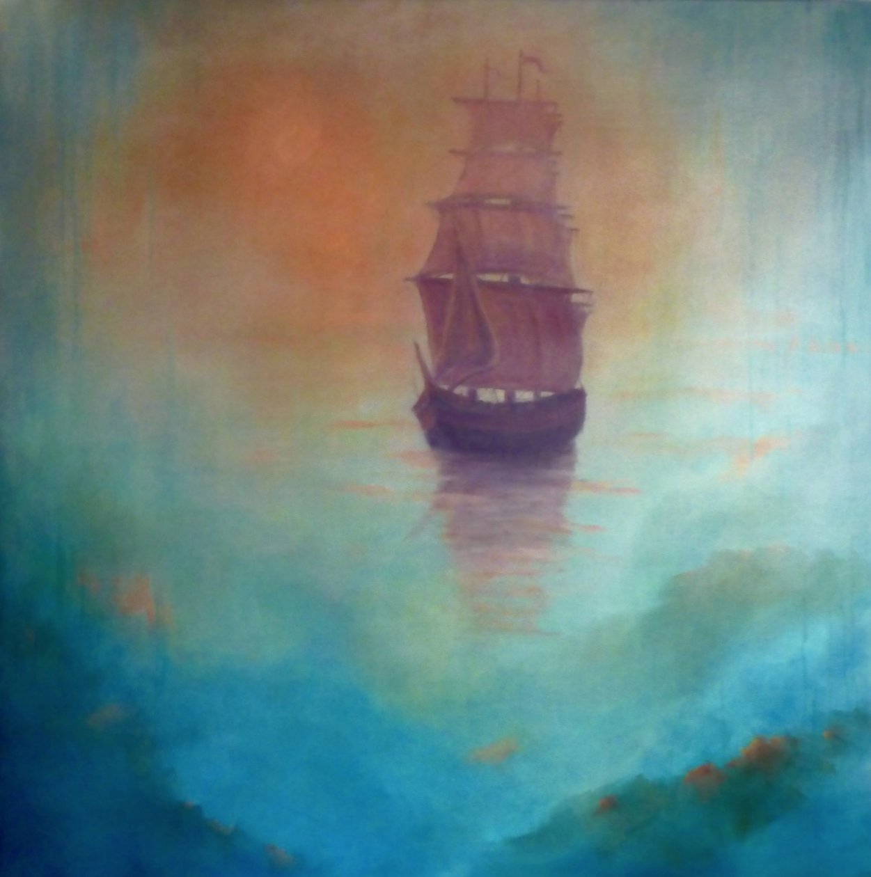 Fata Morgana (szellemhajó), 2020 (olaj, vászon) alkotó: Lee Campbell