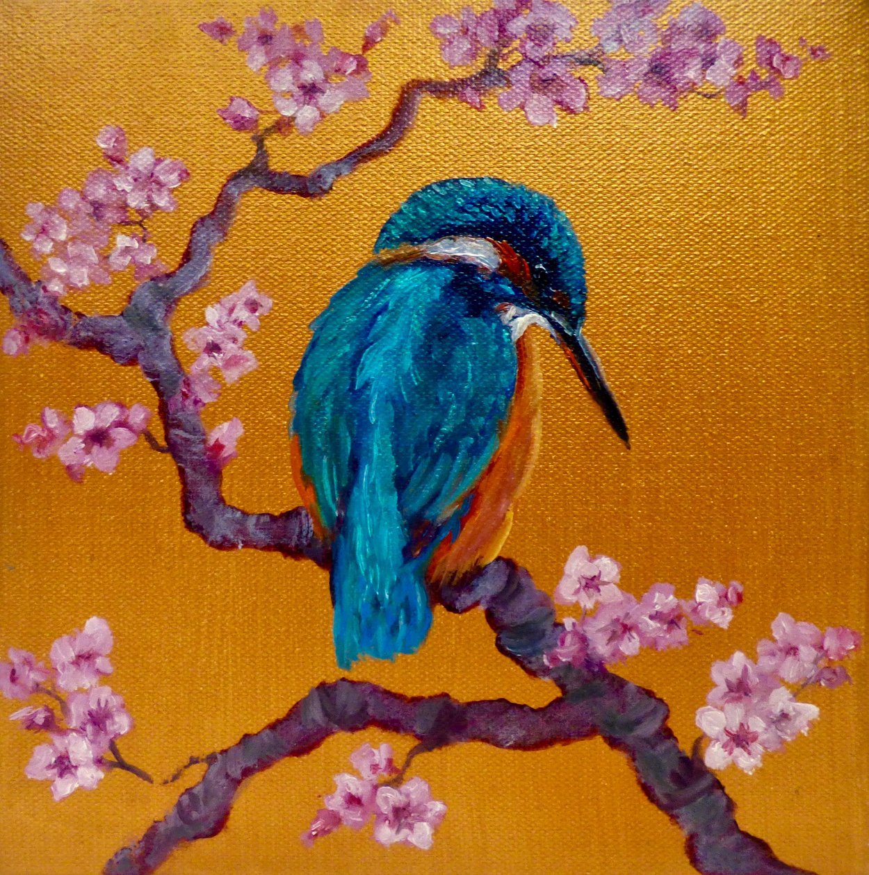 Kingfisher on Blossoms II, 2022 alkotó: Lee Campbell