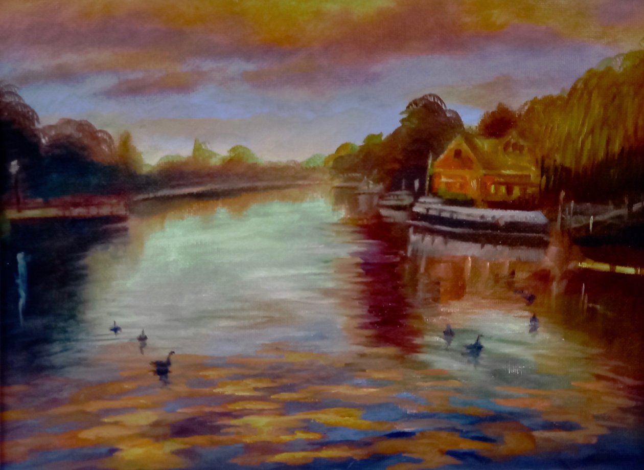 Twickenham Sunset, 2024 (olaj, vászon) alkotó: Lee Campbell