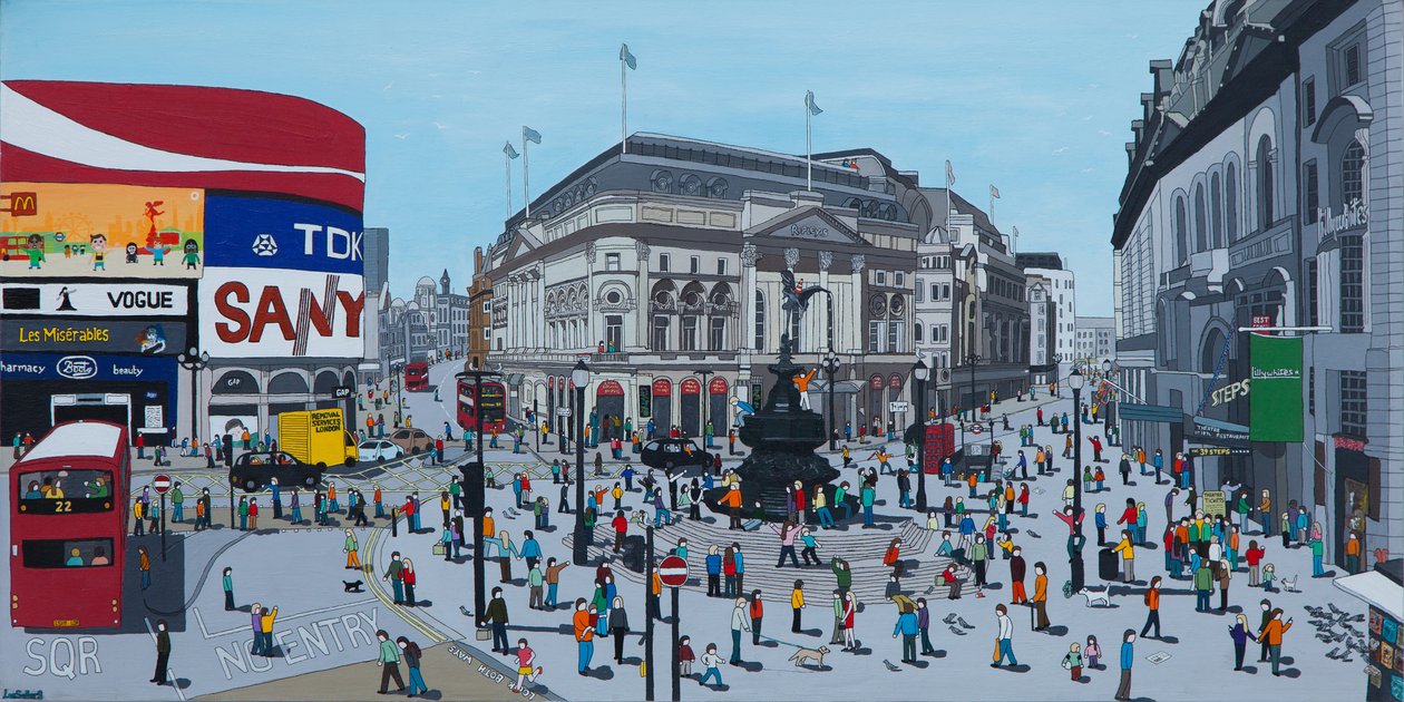 Piccadilly Circus, 2015, (Akril és tinta, vászon) alkotó: Lee Sellers