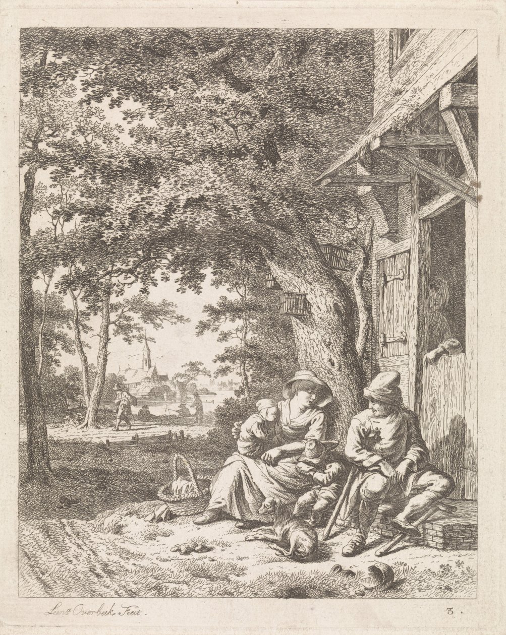 Gezin met hond, zittend voor een huis Landschappen met figuren (series title)   1333841   hu       hungarian Successfully Translated  Original: Studier til "Ixion" Translat: Studier til "Ixion" 1279833 hu hungarian Successfully Translated Original: Caprich alkotó: Leendert Overbeek