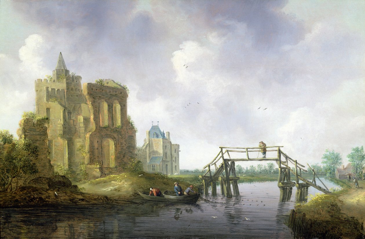 A híd Heemstede-ben, Haarlem mellett alkotó: Leendert or Leonard Knijff