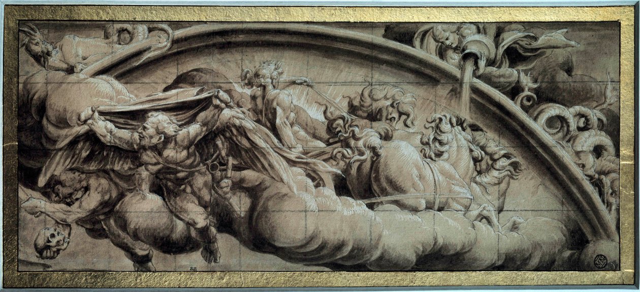 Az Apollo tank ciklusa: a tél estéje vagy allegóriája. Lelio Orsi (1511-1587) rajza fekete tintával. 16. század. Homályos. 0,17x0,43 m. Párizs, Louvre Múzeum alkotó: Lelio Orsi da Novellara