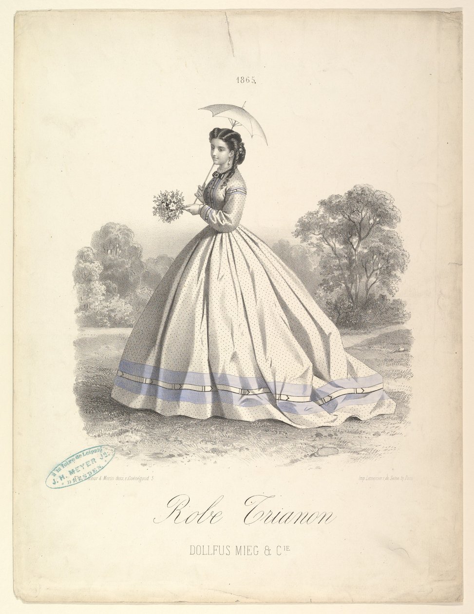 Robe Trianon, Dollfus Mieg & Cie, 1865. alkotó: Lemercier et Compagnie