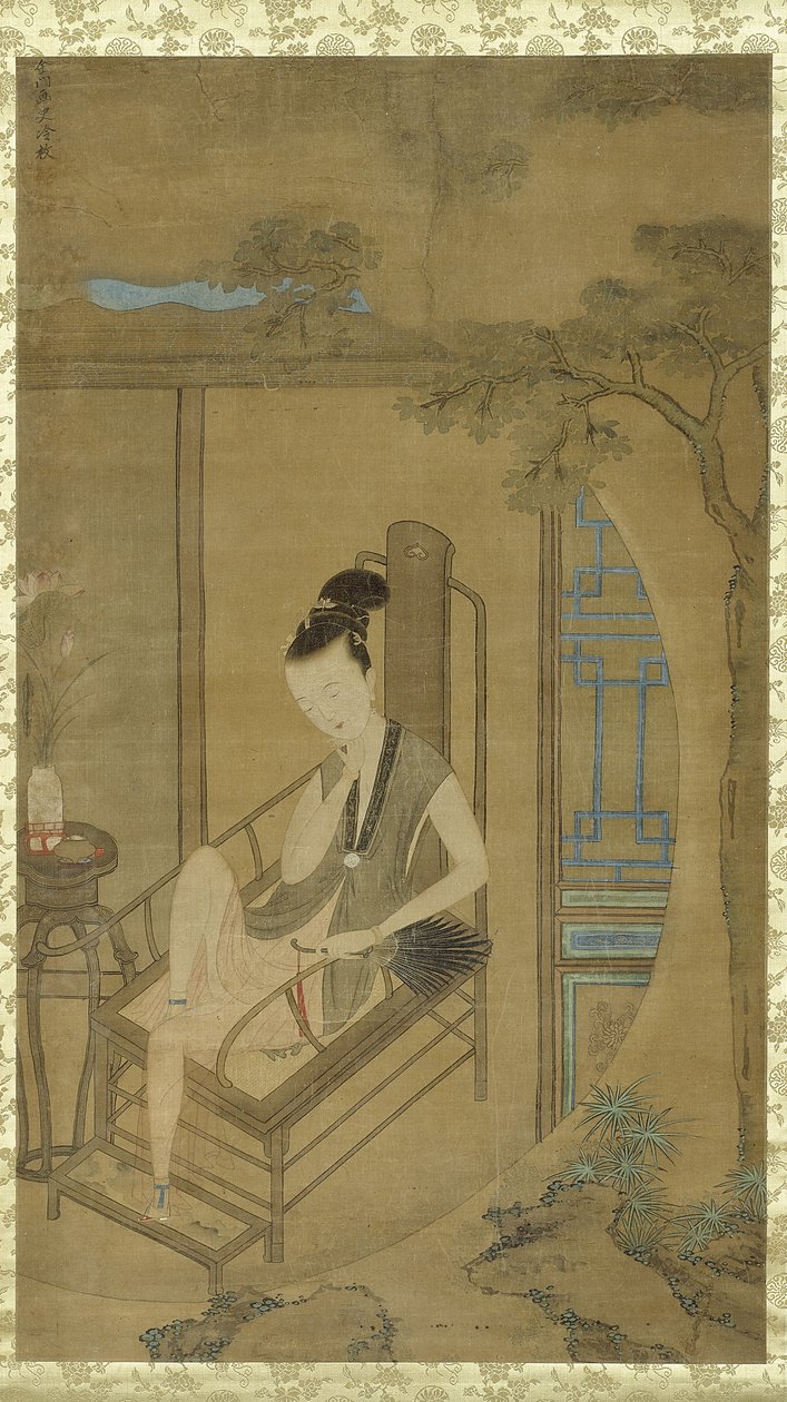 Fantáziáló nő, Qing-dinasztia, Kangxi időszak, 1700-22 körül alkotó: Leng Mei