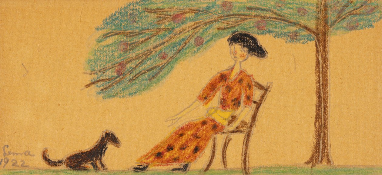 Nő és Kutya Fa alatt alkotó: Lenna Glackens
