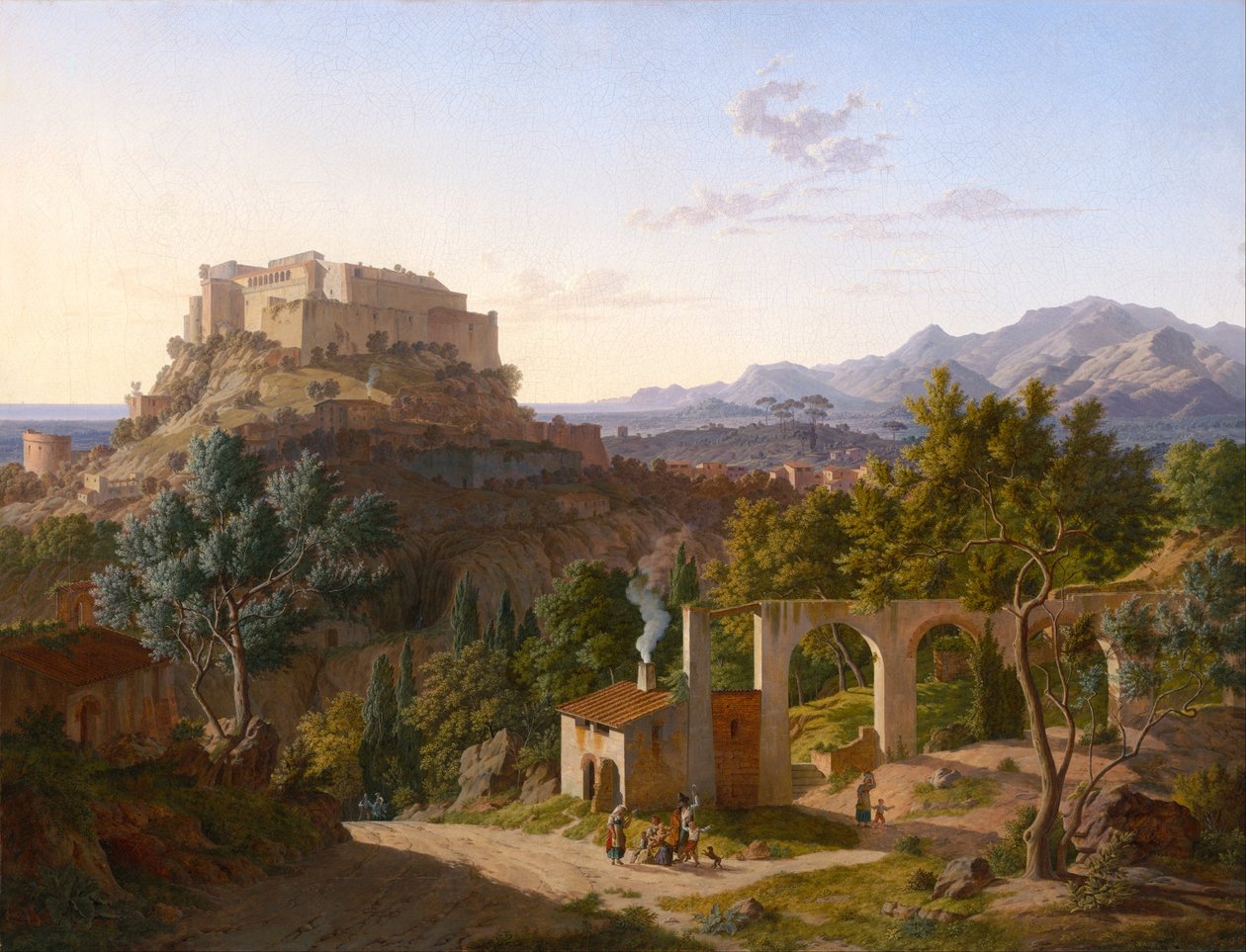 Táj a Massa di Carrara kastéllyal alkotó: Leo von Klenze