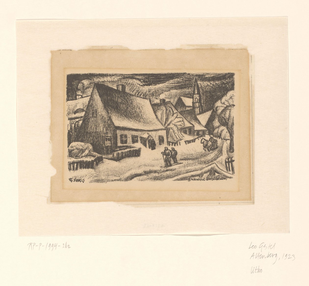 Altenberg (Ertsgebergte) (eredeti cím a tárgyon) alkotó: Leo Gestel (signed by artist)