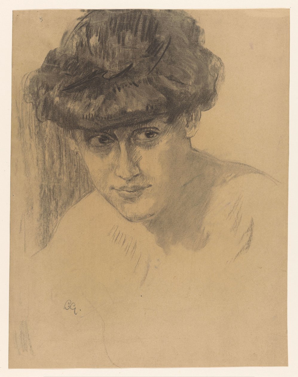 Felhúzott hajú nő mellszobra alkotó: Leo Gestel (signed by artist)