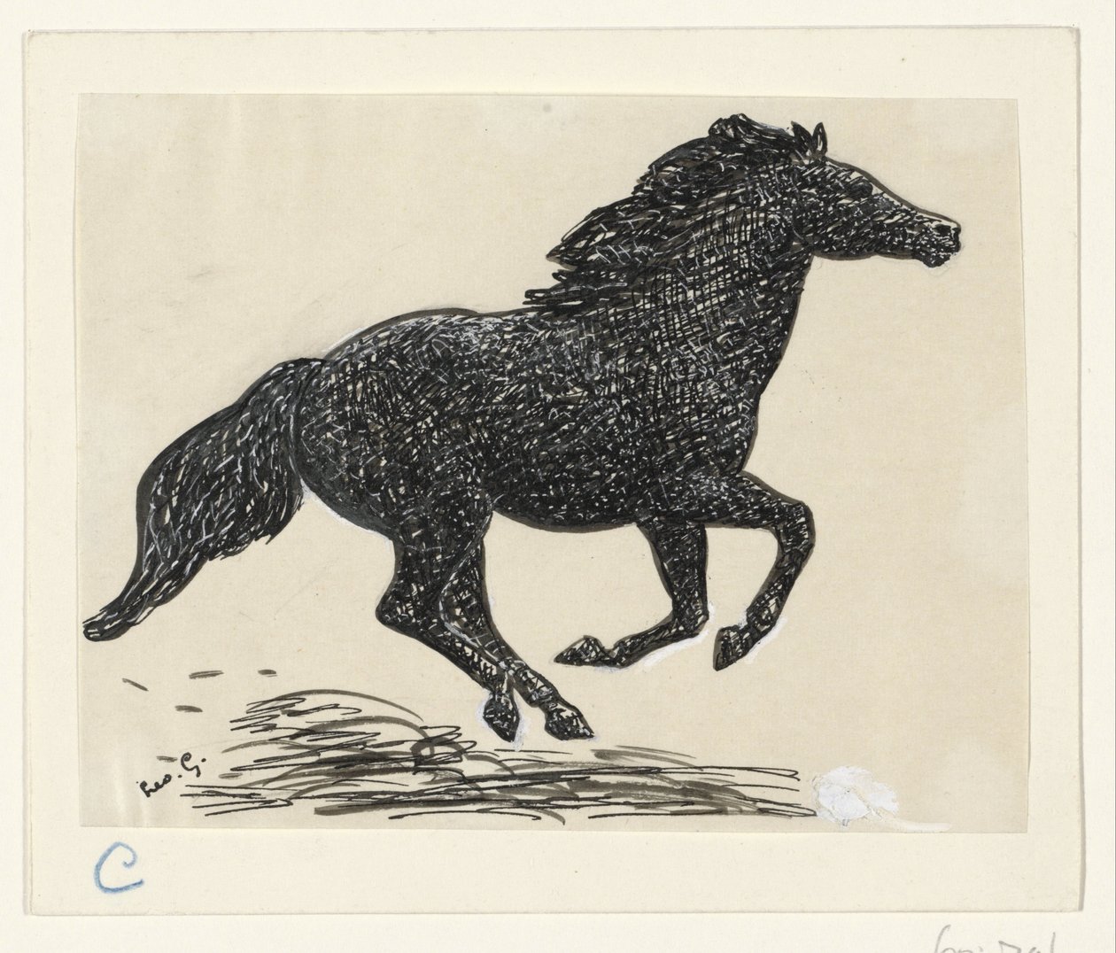 Vágtató ló alkotó: Leo Gestel (signed by artist)
