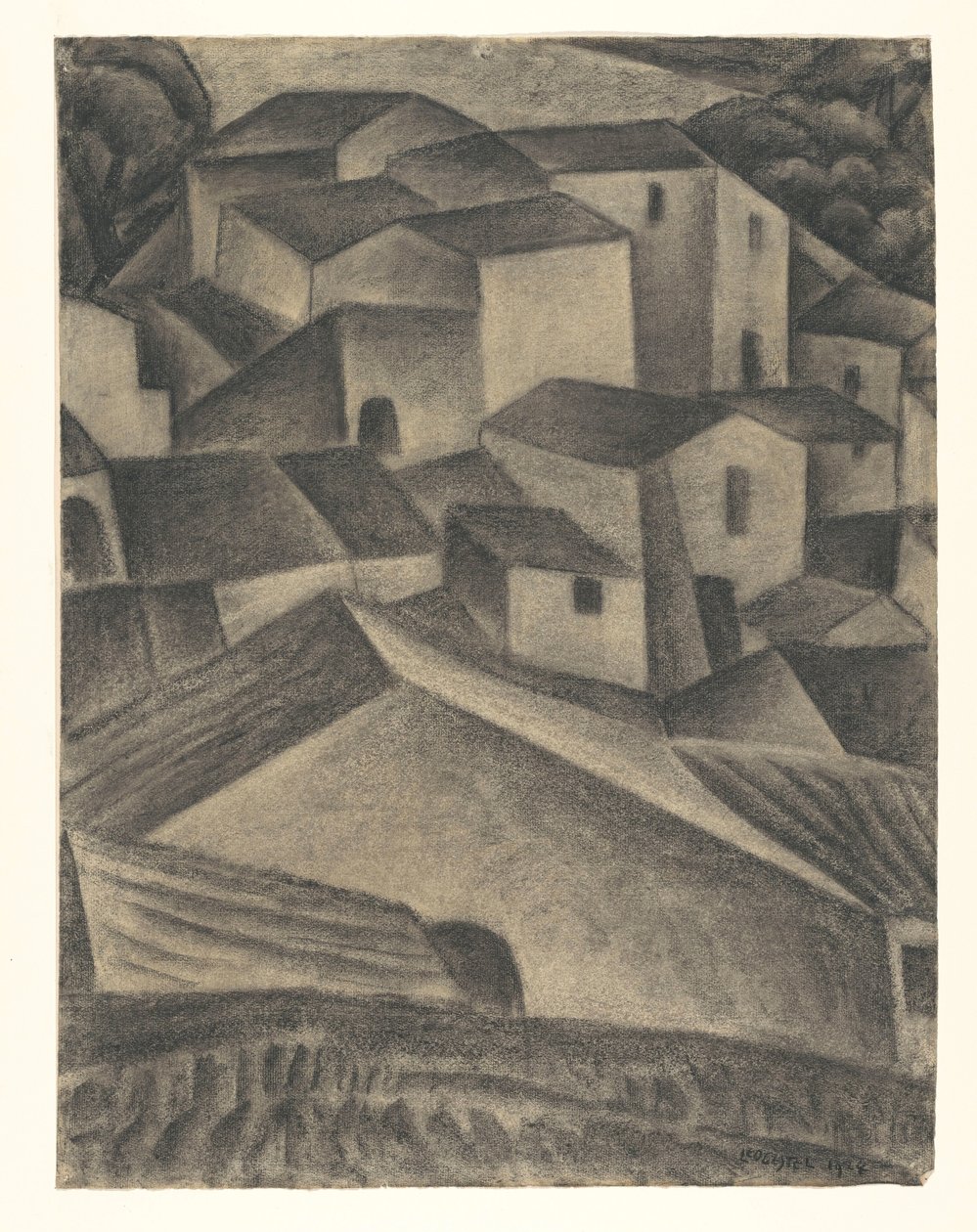 Házak egy olasz faluban alkotó: Leo Gestel (signed by artist)