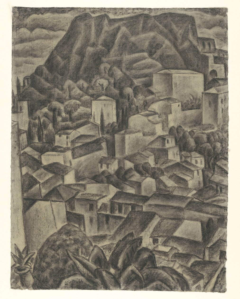 Olasz hegyi falu alkotó: Leo Gestel (signed by artist)
