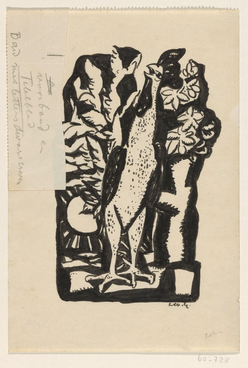 kukorékoló kakas alkotó: Leo Gestel (signed by artist)