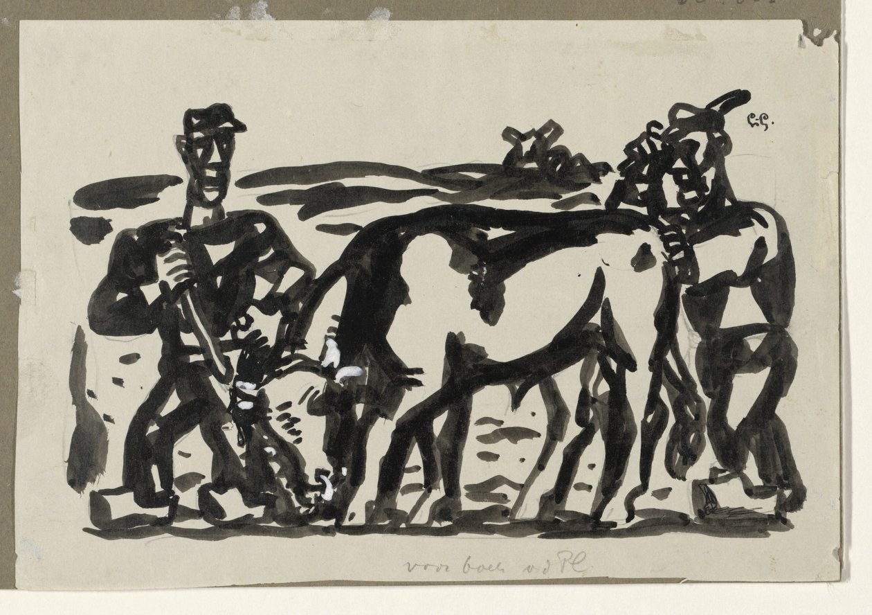 Két gazda tehénnel alkotó: Leo Gestel (signed by artist)