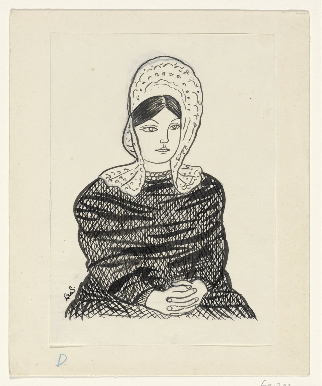 Nő népviseletben alkotó: Leo Gestel (signed by artist)