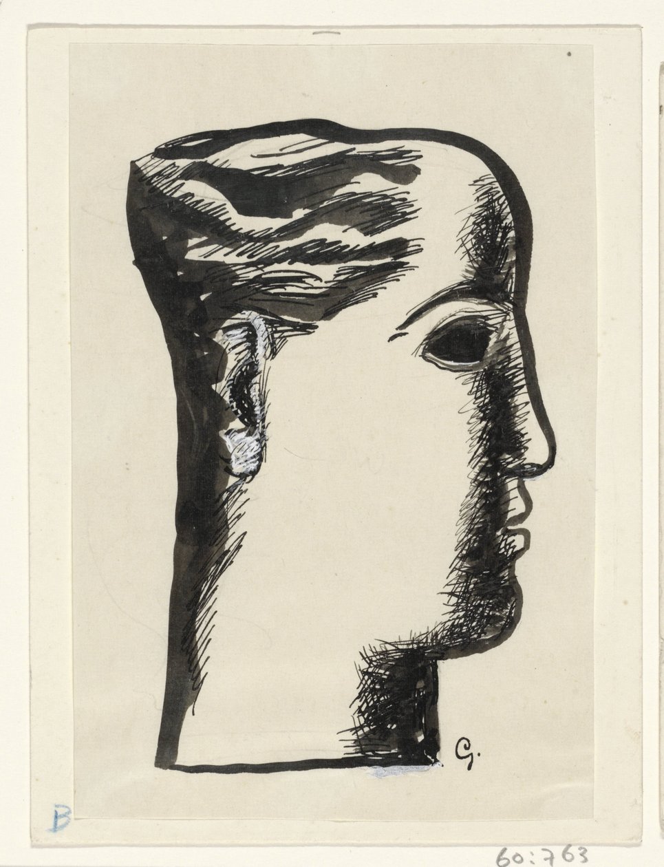 női fej alkotó: Leo Gestel (signed by artist)