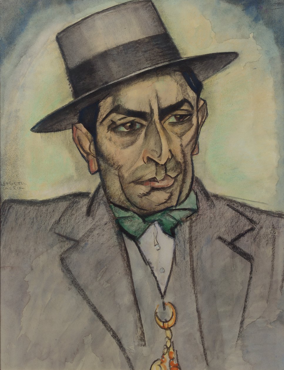 Egy férfi spanyol kosztümben, c. 1914 (szén, pasztell és akvarell papíron) alkotó: Leo Gestel