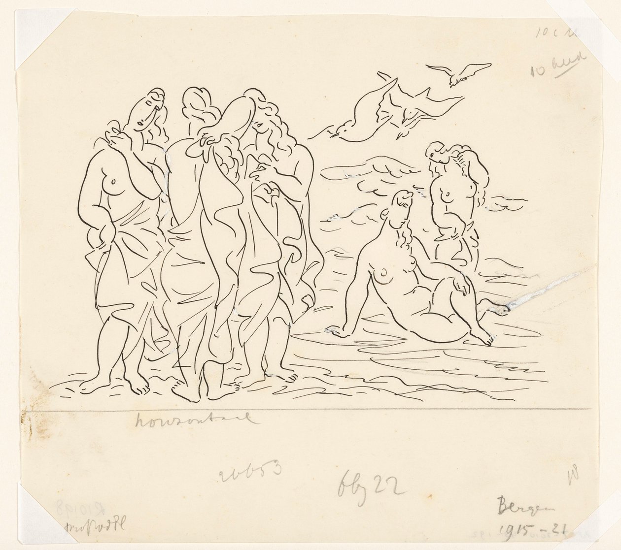 Fürdőzők (vázlat) alkotó: Leo Gestel
