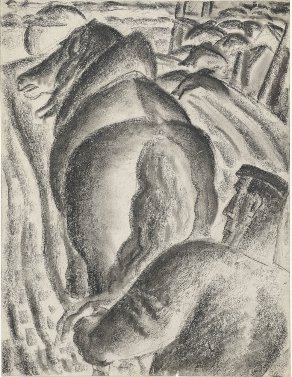 Farmer ekével és igáslóval alkotó: Leo Gestel