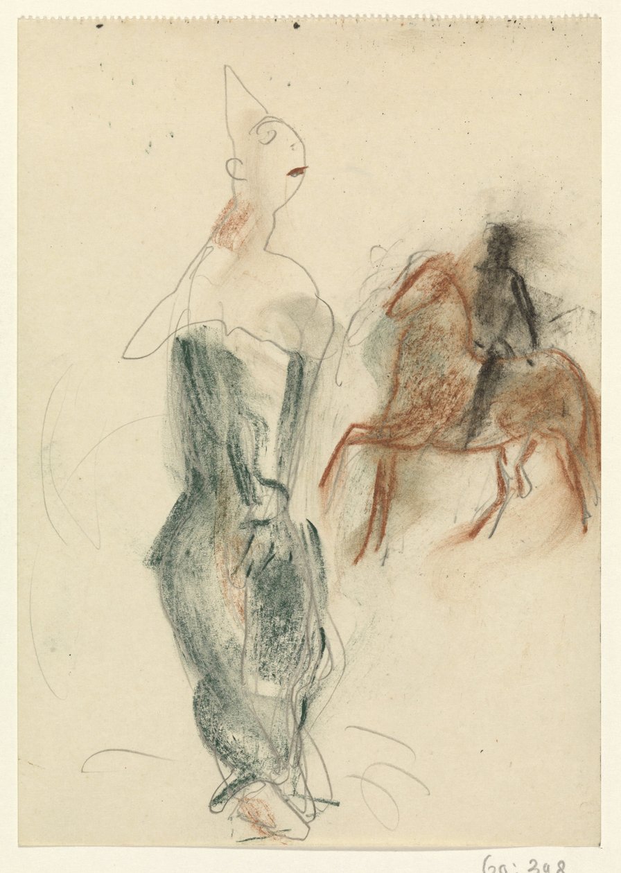 Bohóc és lovas lóháton alkotó: Leo Gestel