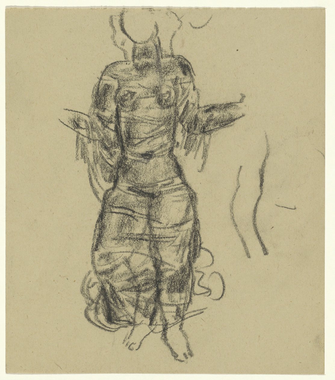 Táncoló nő átlátszó függönyökben alkotó: Leo Gestel