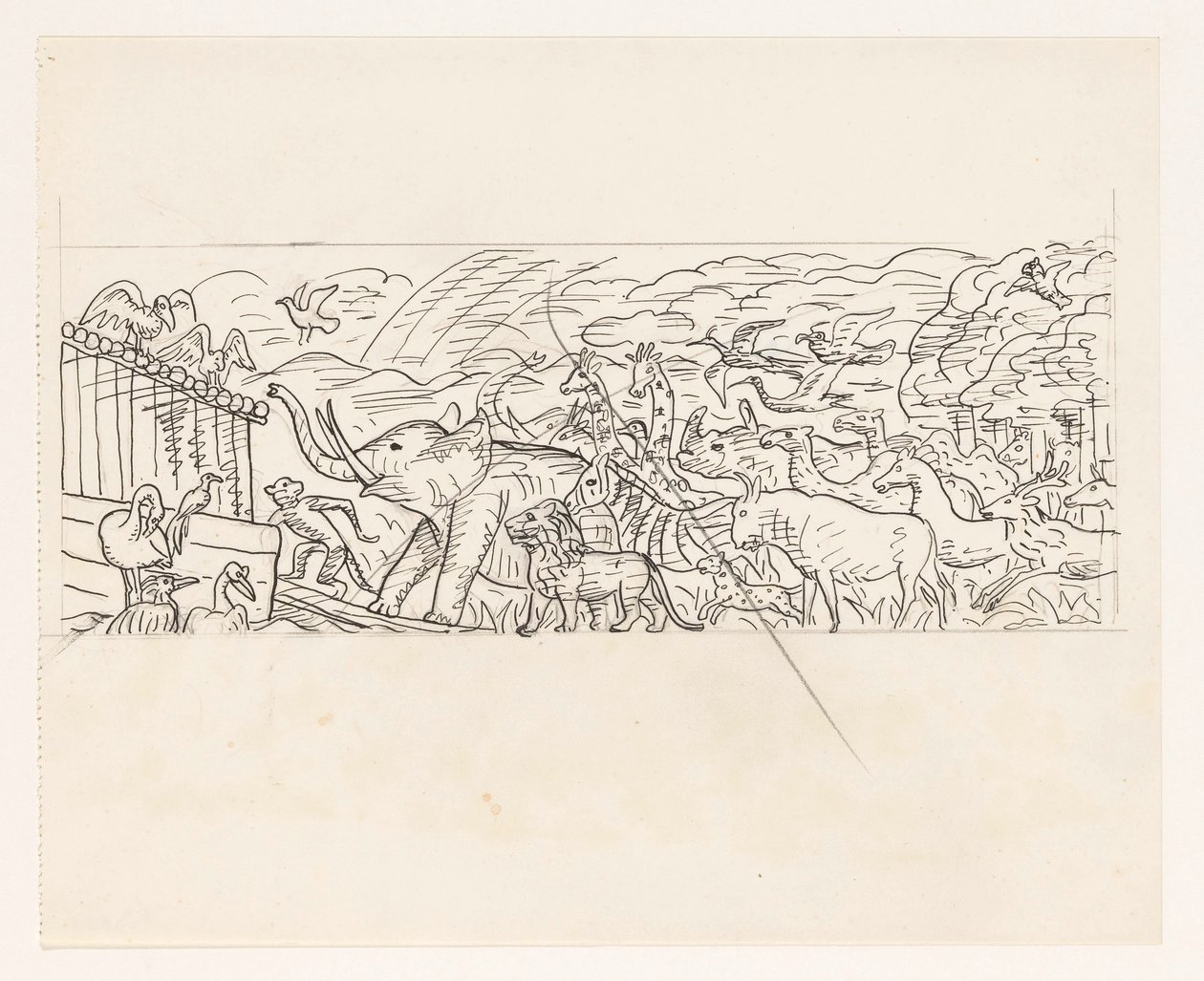 Noé bárkájába beszálló állatok alkotó: Leo Gestel