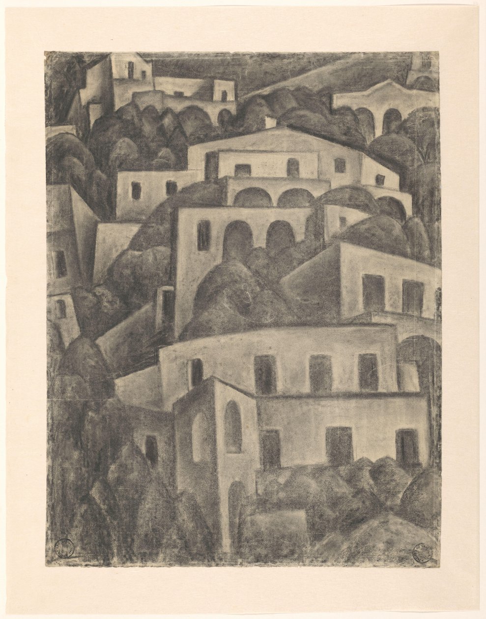 Kilátás Positano-ra alkotó: Leo Gestel