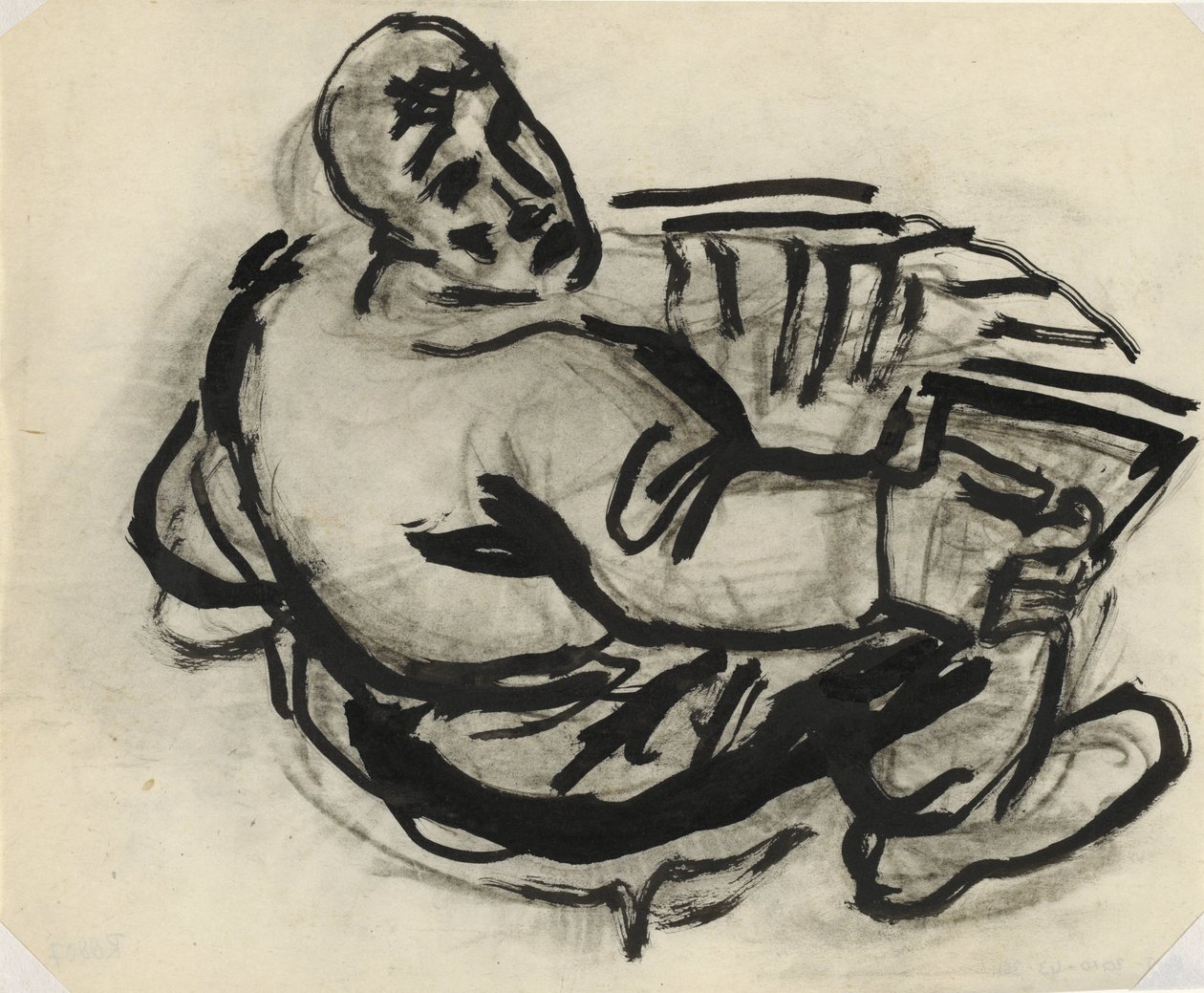 Férfi harmonikával Cím nélkül alkotó: Leo Gestel