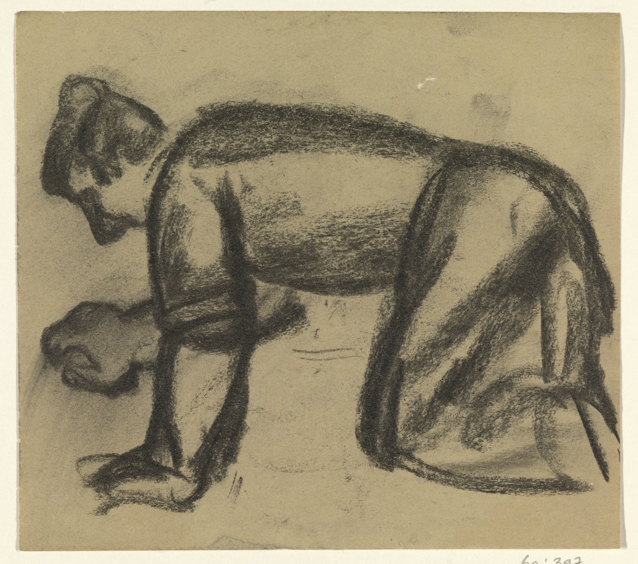 Férfi a kezét és a térdét alkotó: Leo Gestel