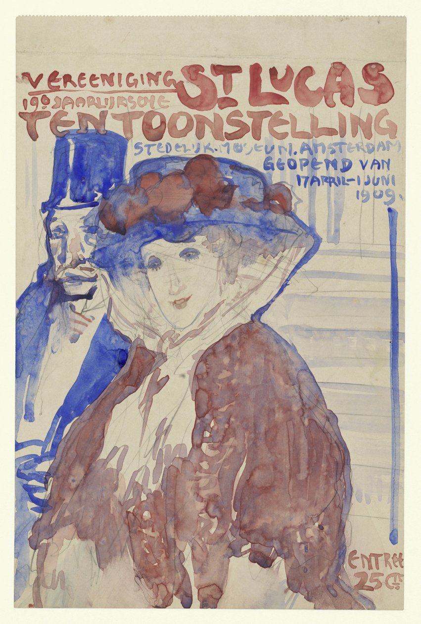 Tervezés az amszterdami Stedelijk Múzeumban megrendezett Vereening St. Lukas 19. éves kiállításának plakátjához alkotó: Leo Gestel