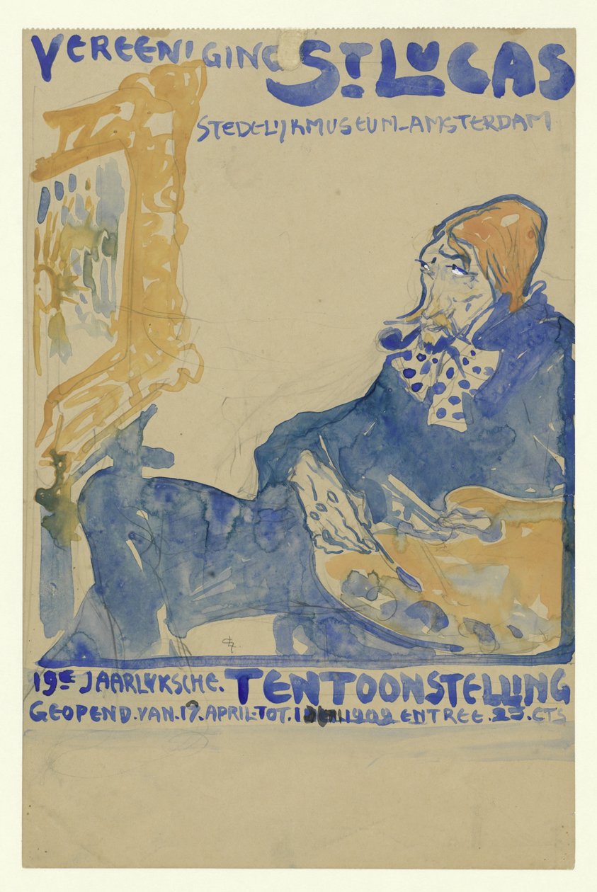 Tervezés az amszterdami Stedelijk Múzeumban megrendezett Vereening St. Lukas 19. éves kiállításának plakátjához alkotó: Leo Gestel