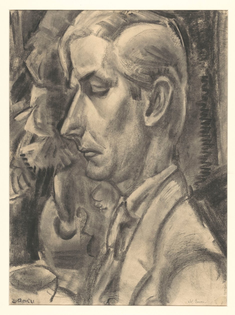 Dé Essers fafaragó és rajzoló portréja alkotó: Leo Gestel