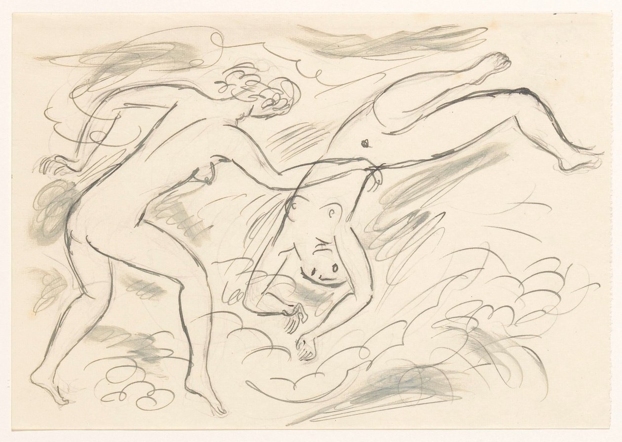 Két meztelen nő úszik alkotó: Leo Gestel