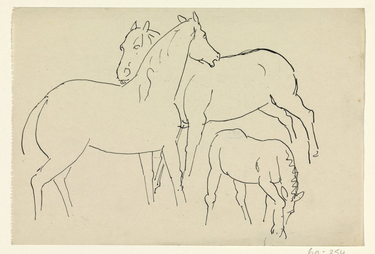 Két ló és egy csikó alkotó: Leo Gestel