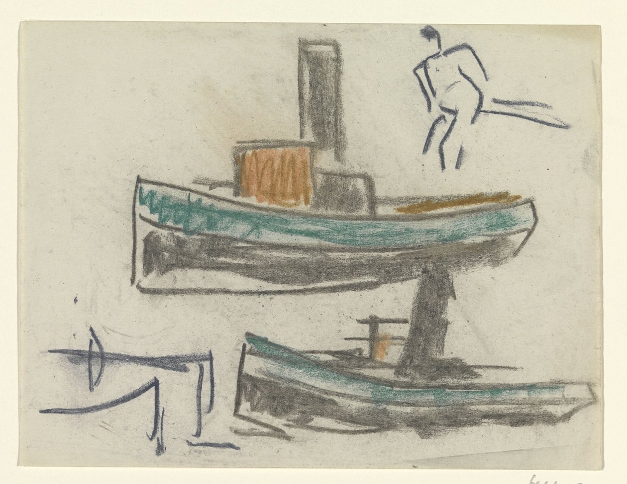 Két hajó és egy figura alkotó: Leo Gestel