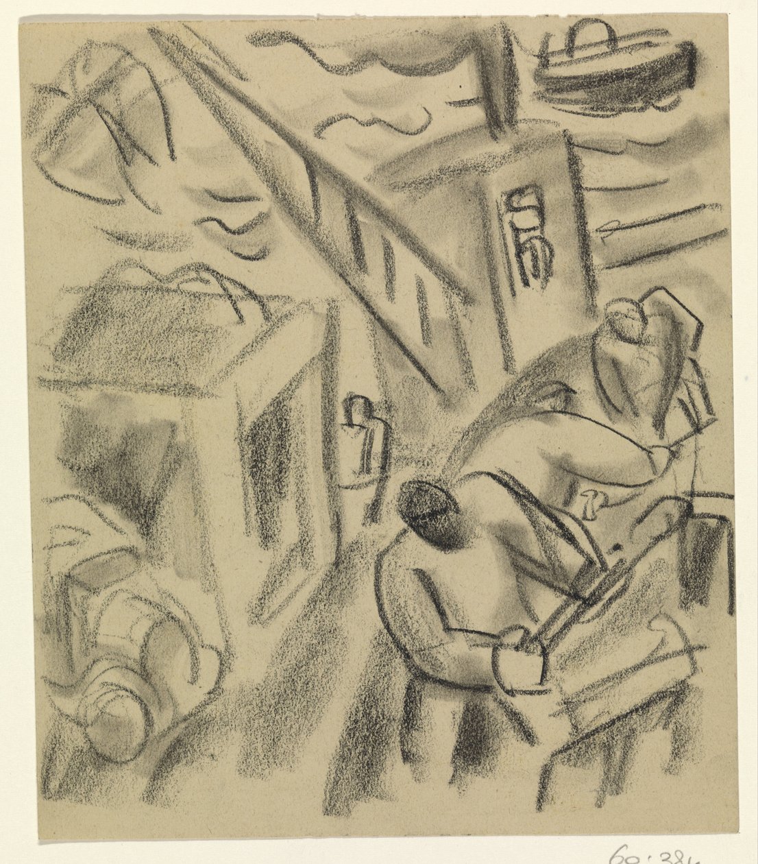 Halász egy halászhajón alkotó: Leo Gestel