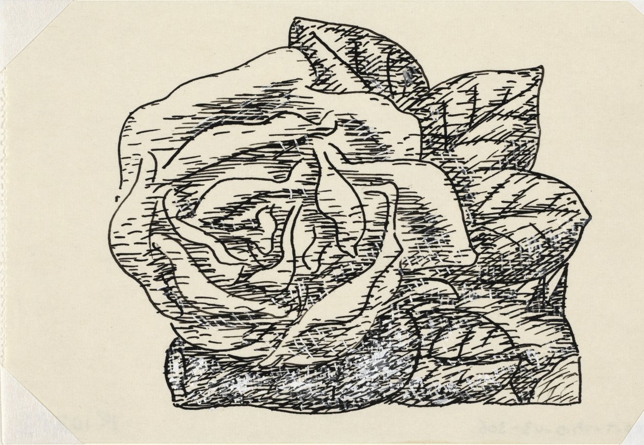 Cím nélkül (rózsa) Matrica Gestel életrajzához, Porf. W. van der Pluym alkotó: Leo Gestel