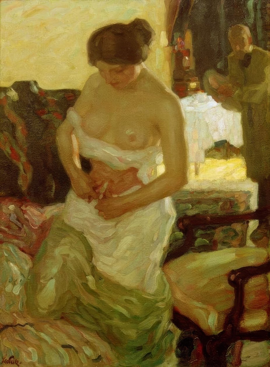Atelierszene alkotó: Leo Putz