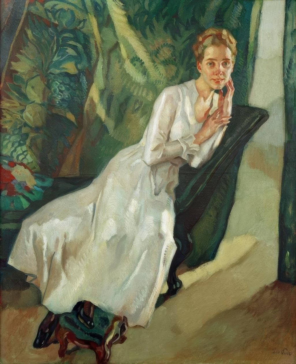 Női nyakpánt portréja alkotó: Leo Putz