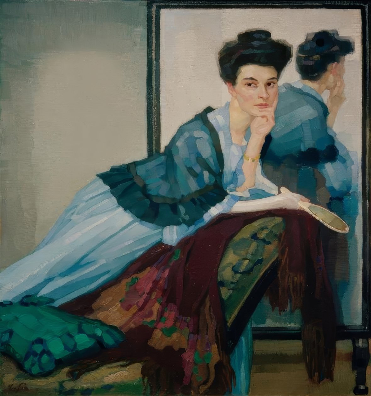 Kék ruhás hölgy alkotó: Leo Putz