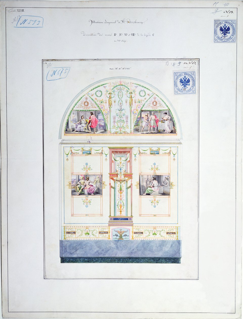 A szentpétervári Ermitázs falfestménye, 1840 körül alkotó: Leo von Klenze