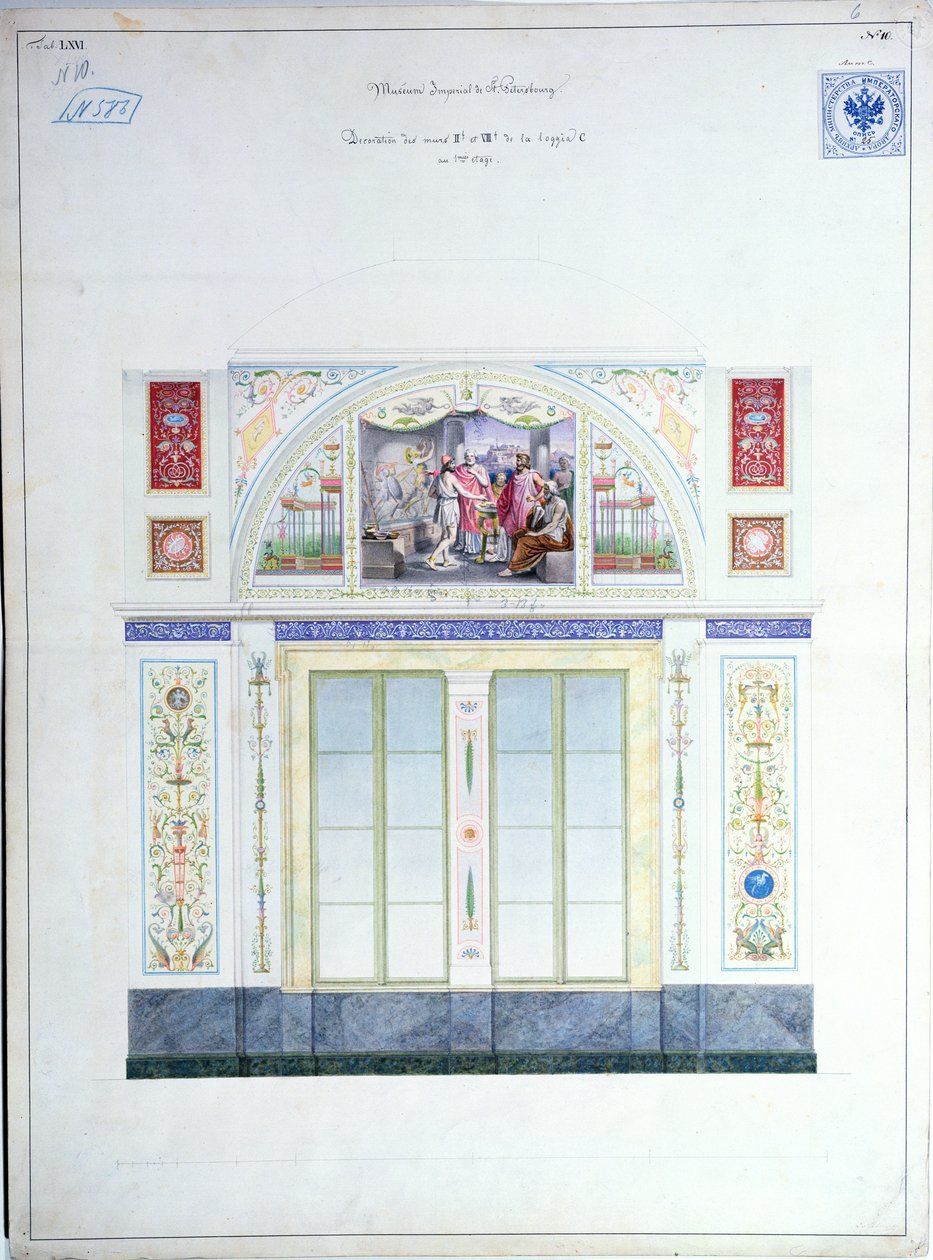 A szentpétervári Ermitázs falfestménye, 1840 körül alkotó: Leo von Klenze