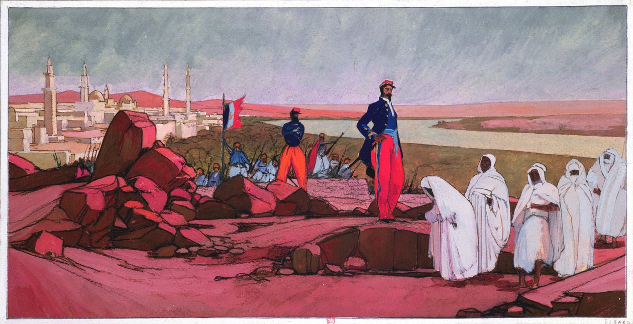 Louis Faidherbe (1818-1889) Medinát (Mali) felszabadítja, 1910-20 körül. alkotó: Georges de Feure